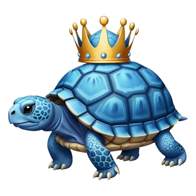 Blue tortoise with a crown sticker