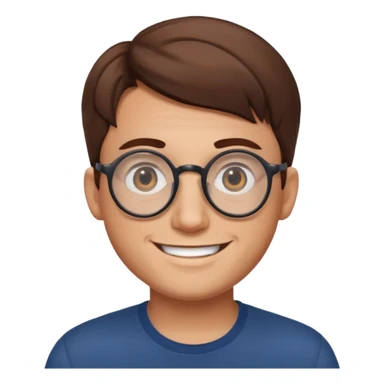 smiling man with round glasses sticker