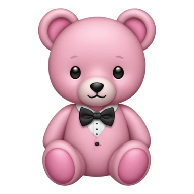 Osito rosa con moño en el cuello sticker