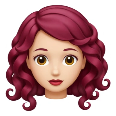 burgundy hair curl sticker