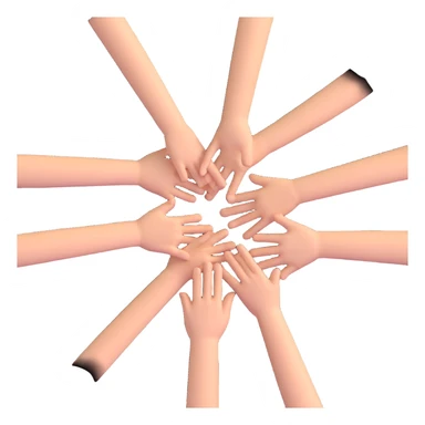 modern emoji showing hands joined in a circle, symbolizing unity and community sticker
