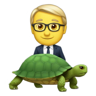 Tortue sur la tête de macron sticker