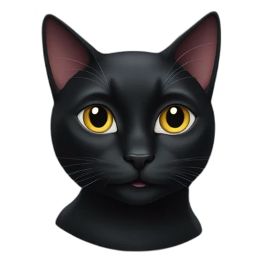 Élégant black cat sticker