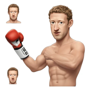 mark zuckerberg as an ufc fighter sticker
