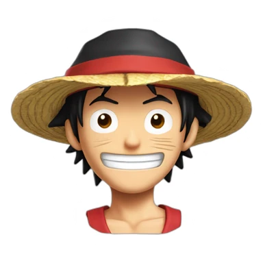 Luffy avec une mèche rouge et avec des yeux rouges et une cicatrice à l'oeil droit sticker