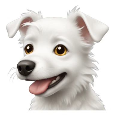 Little white dog with underbite  sticker