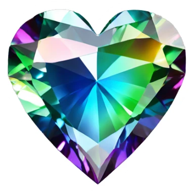 Heart shaped 56-carat rainbow diamond sticker