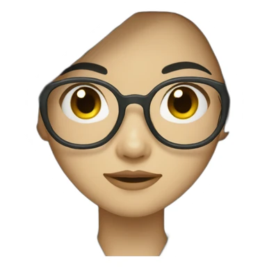 Asian girl with long black hair and glasses wearing green jacket sticker