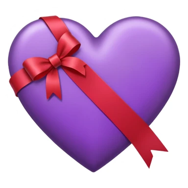 IOS's love letter emoji but with a purple heart instead of a red heart, closed sticker
