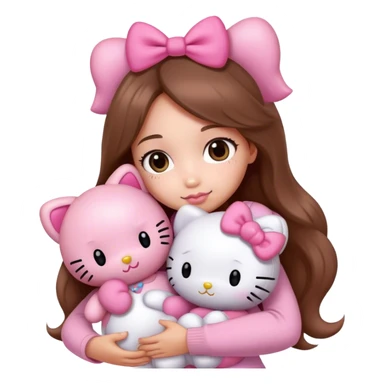  cute hello kitty teddy bears hugging  sticker