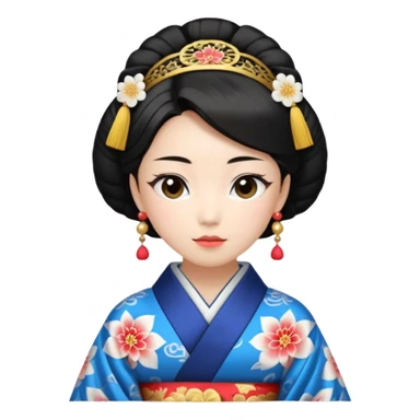 Japanese Princess with in ceremonial robe kimono sticker