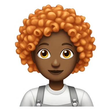 Nail tech with orange curly hair  sticker