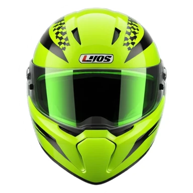 ate a Florecent green heart emoji as the same patterns as Lando Norris's helmet sticker