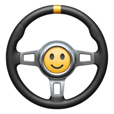 steering wheel with a check mark sticker