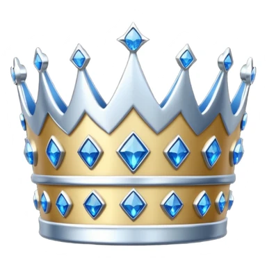 silver crown with blue diamonds sticker
