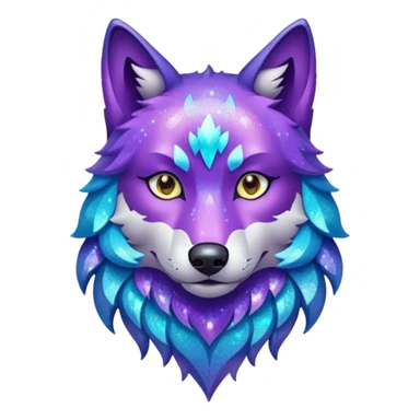 glitter purple and cian lobo sticker