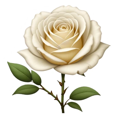 single White Tea Rose, straight stem sticker