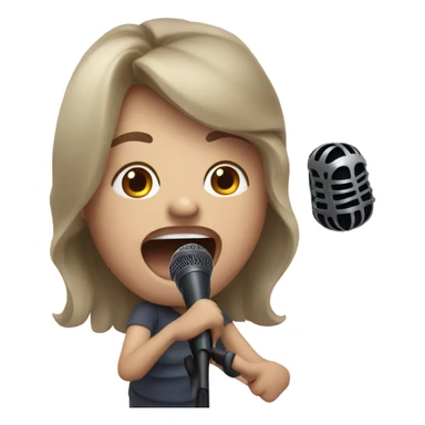 Person singing with microphone sticker
