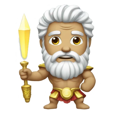 zeus holding a lightining bolt sticker