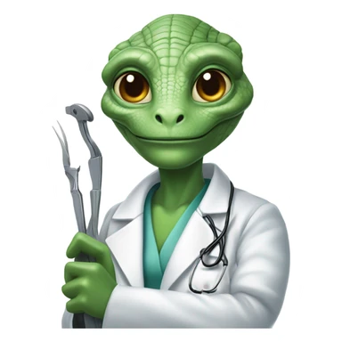 Reptilian alien woman, is a doctor sticker