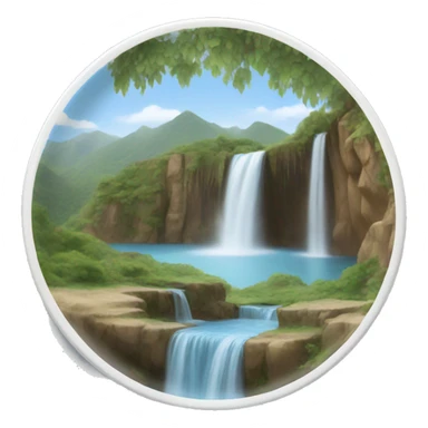 plate and waterfall sticker