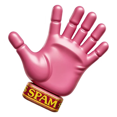 Jeff Koons style spam meat hand sculpture  sticker