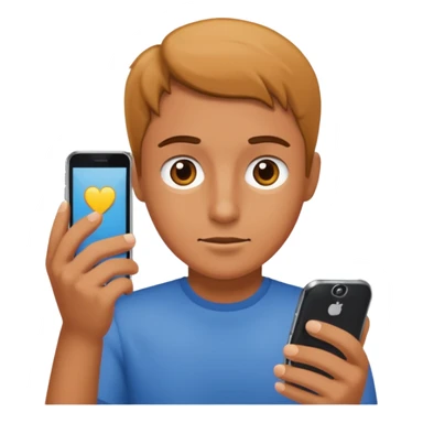 looking at a phone sticker