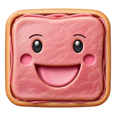kawaii SMILE face EMOJI made of SPAM MEAT sticker