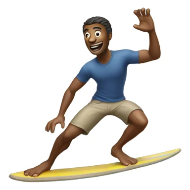 guy doing surfs up phone hand sticker