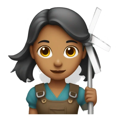 Girl holding a windmill sticker