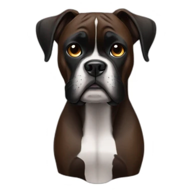 black Boxer dog sticker