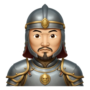 portrait of Genghis Khan in armor sticker