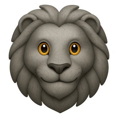 A stone that looks like a lion, emoji style sticker
