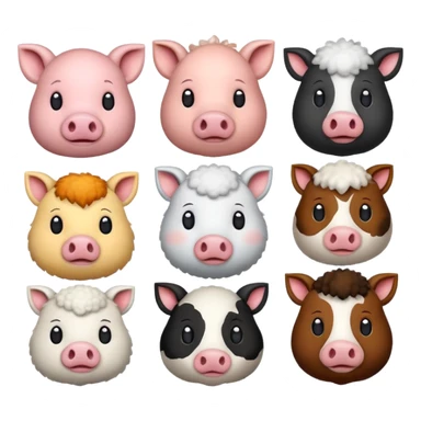 Pig Cat cow sheep sticker