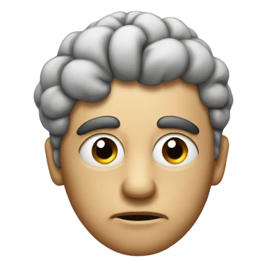 Serious face pointing the brain of it sticker