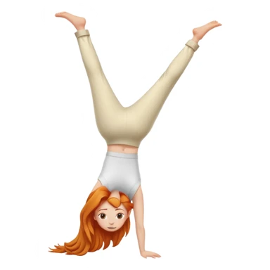 Ginger Girl handstand in cream pants sticker