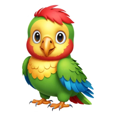 exotic parrot character, colorful feathers, cute face, 3D cartoon, mobile game icon style, clean background, no text, no watermark
 sticker
