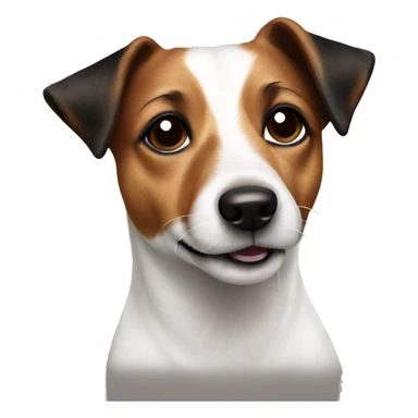 jack russell with black and brown stains sticker