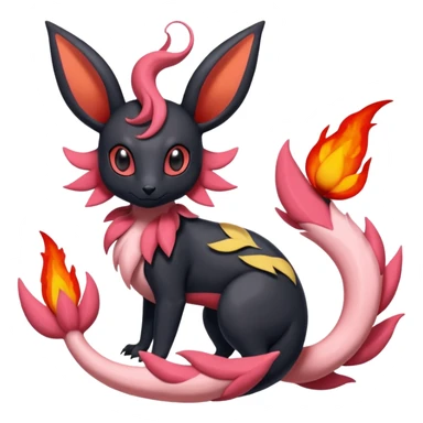 Salandit-Bayleaf-Sylveon-Umbreon-fusion-Pokémon-hybrid-creature  sticker
