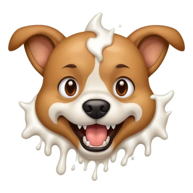 A close-up of a dog's mouth, showing sharp teeth and foam spraying out sticker