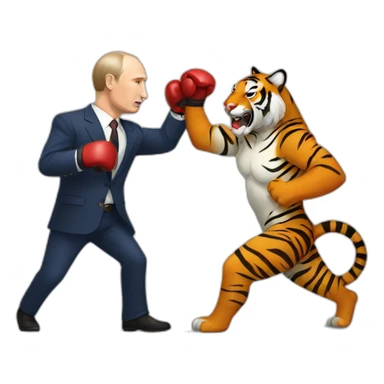 Putin fight with tiger sticker