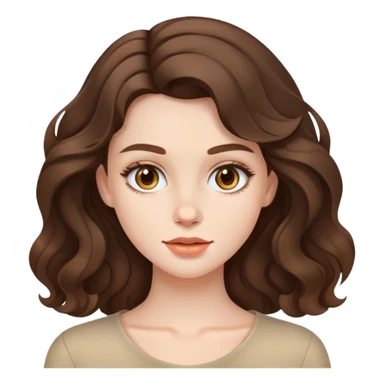Young model brunet wavy hair pale skin sticker
