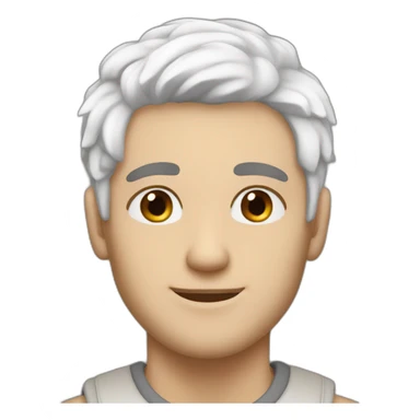 caucasian man 23 years old with dye white hair and brown eyes sticker