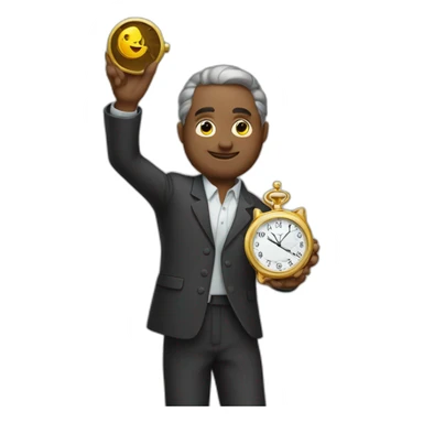 the millionaire holds a watch in his hands sticker