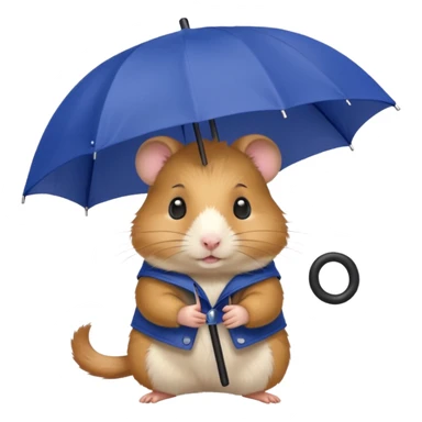 hamster holding an umbrella sticker