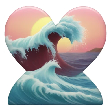 Waves Heart  sticker