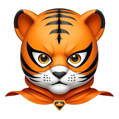 superhero tiger face with cape and mask for Twitch emote sticker