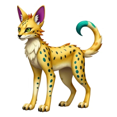 Epic Edgy Colorful  eldritch Sergal-Serval-Vernid full body sticker