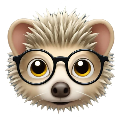 kin hedgehog with glasses  sticker