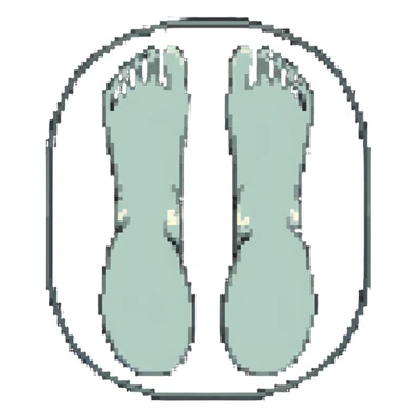 Simple cute character body base, light colored (#f8fafc) round oval body shape about 24x24px, small 8px wide feet at bottom, semi-transparent outline, subtle shading for depth, empty space on top for emoji head, bouncy appearance sticker